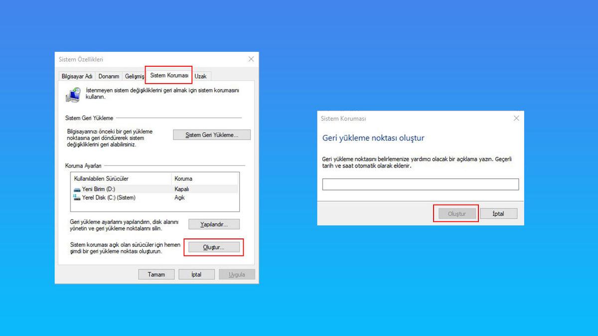 Windows 10’da Sistem Geri Yükleme Nasıl Kullanılır?