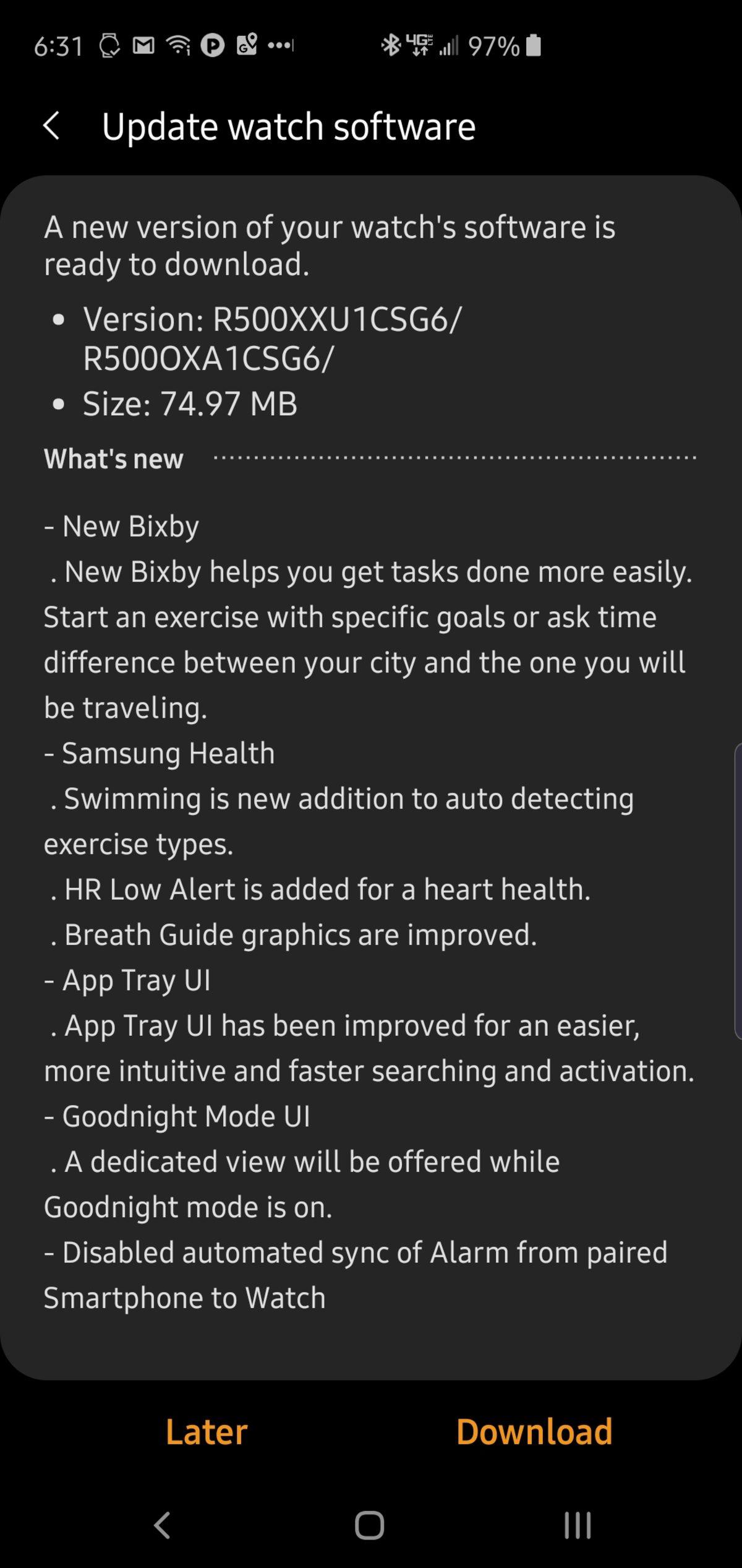 Samsung Galaxy Watch Active, Birçok İyileştirme Getiren Bir Güncelleme Aldı