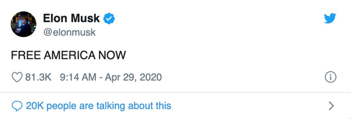 Elon Musk, ABD’deki Koronavirüs Kısıtlamalarını Twitter’dan Eleştirdi