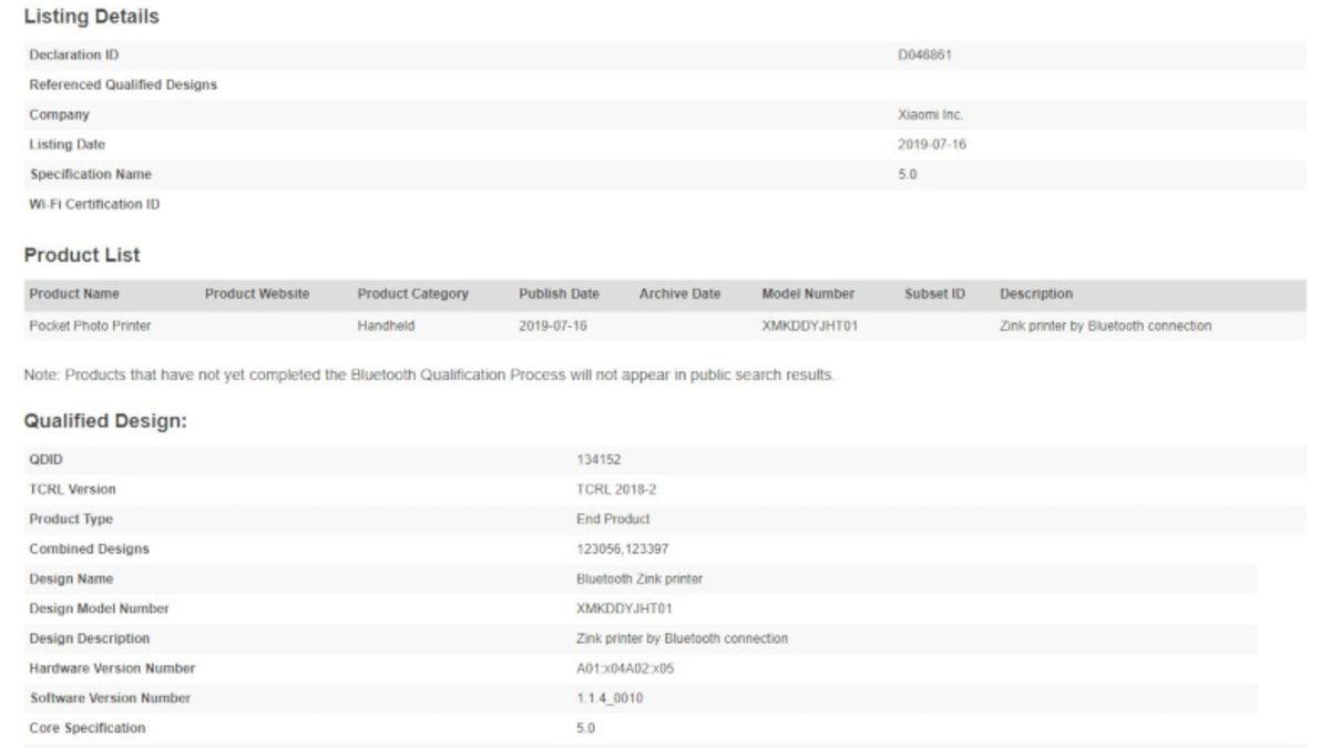 Xiaomi’nin Yeni Kablosuz Kulaklığı ve Yazıcısı, Bluetooth Sertifikası Alırken Ortaya Çıktı