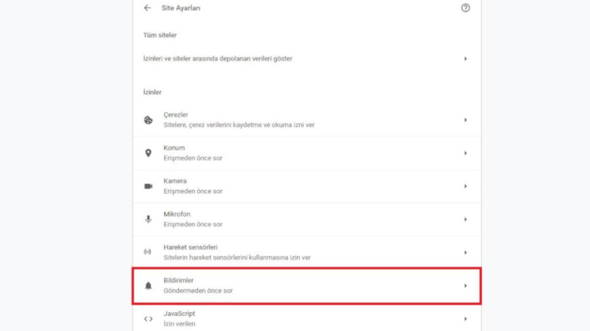Google Chrome’un ’Bildirimlere İzin Ver’ Kutucuğu Nasıl Kapatılır?