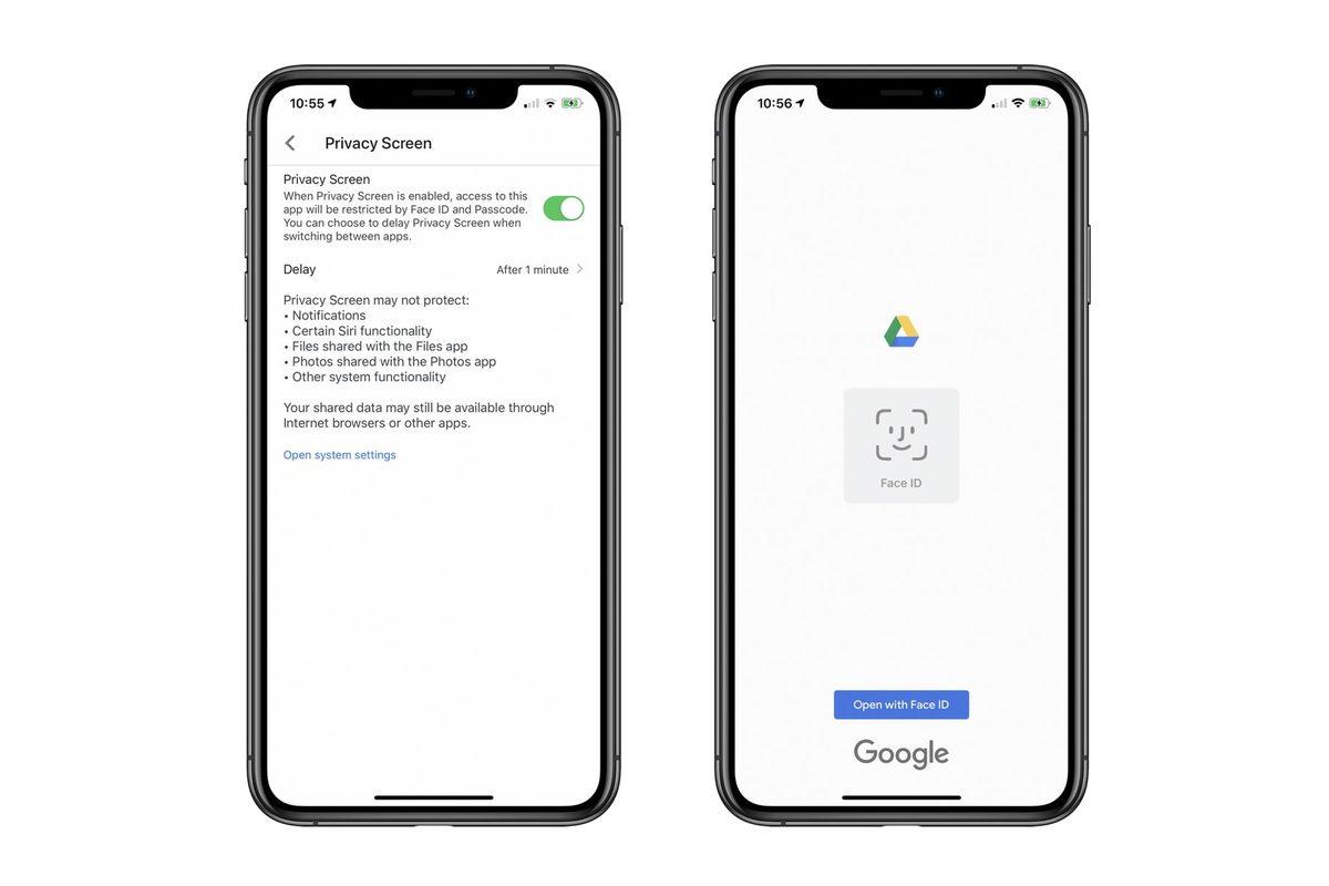 Google Drive, iOS Uygulaması İçin Touch ID ve Face ID Özelliklerini Getirdi