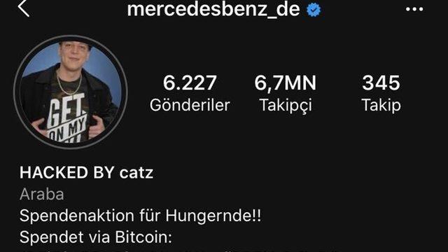 Mercedes-Benz Almanya’nın Resmi Instagram Hesabı Hacklendi