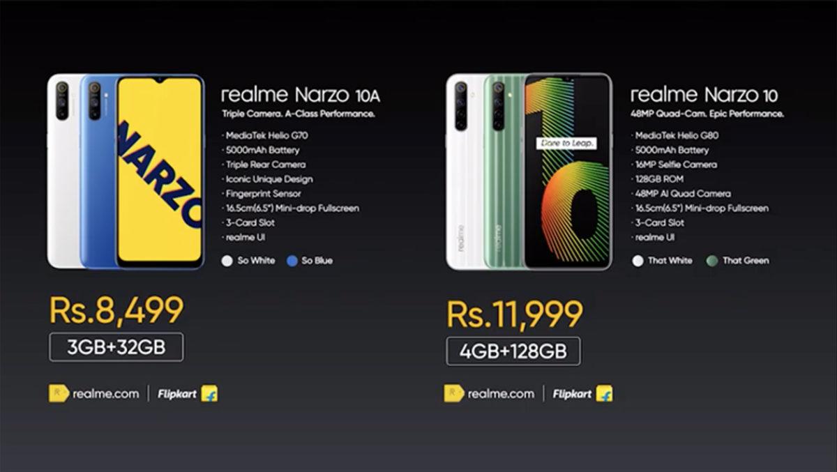 Realme, Fiyatına Göre Beklenenden Fazlasını Sunan Narzo 10 Serisi Telefonları Duyurdu