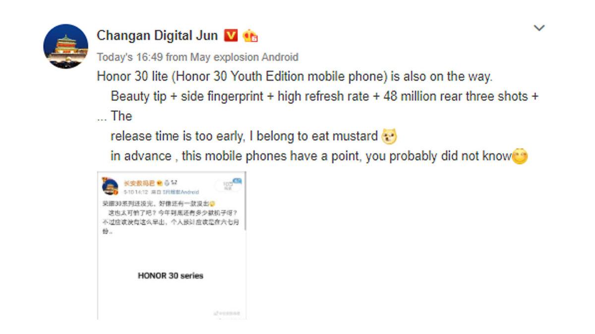 Yakın Zamanda Tanıtılacak Honor 30 Lite’ın Bazı Özellikleri Ortaya Çıktı