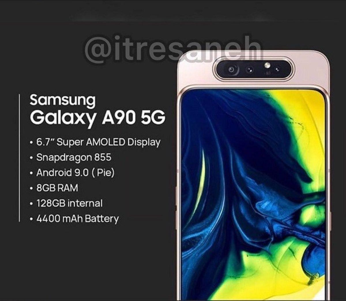 Samsung Galaxy A90 5G, Devasa Bir Ekran ve Geliştirilmiş Batarya İle Gelecek