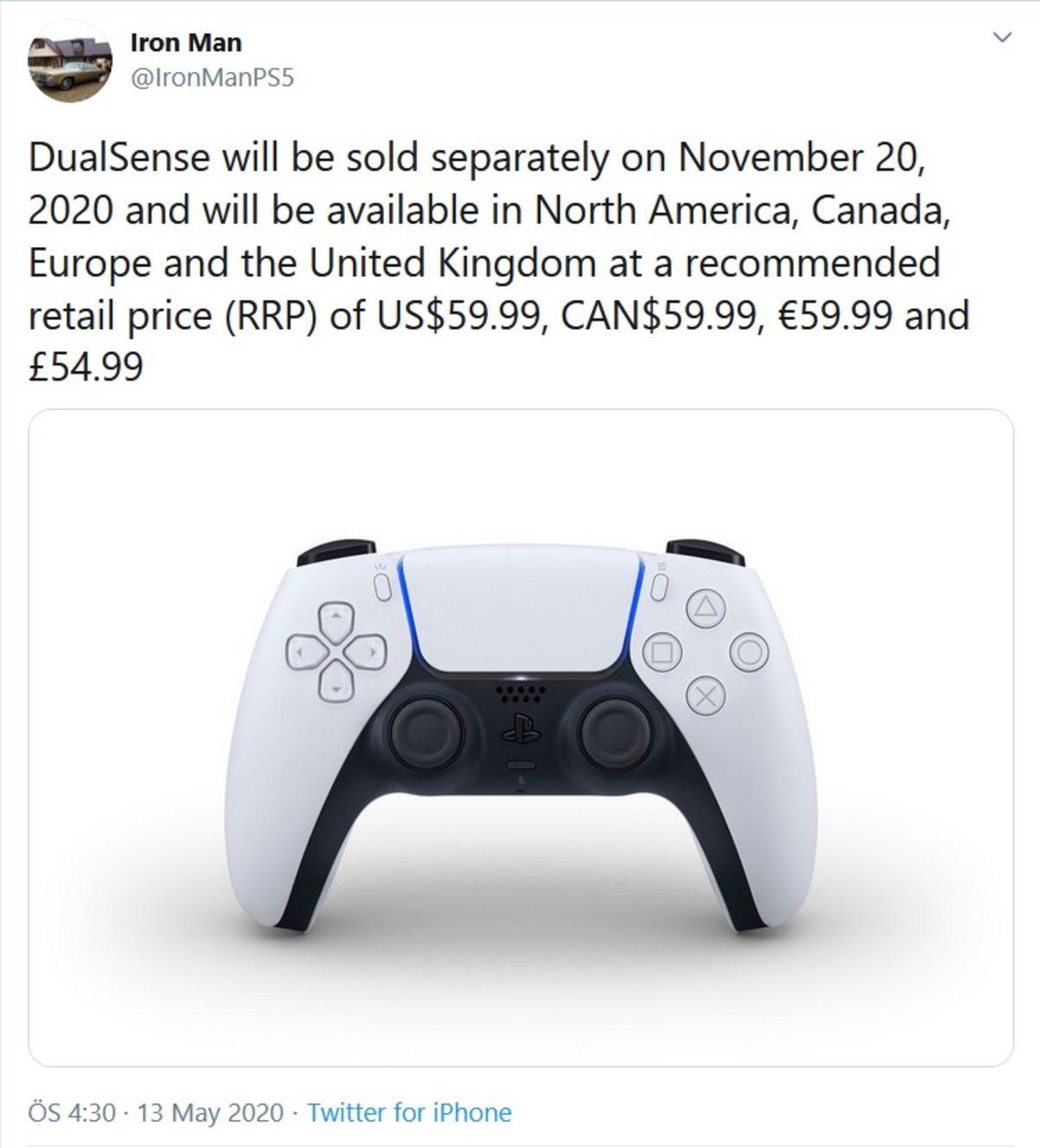 PlayStation 5’in Oyun Kolu DualSense’in Fiyatı ve Çıkış Tarihi