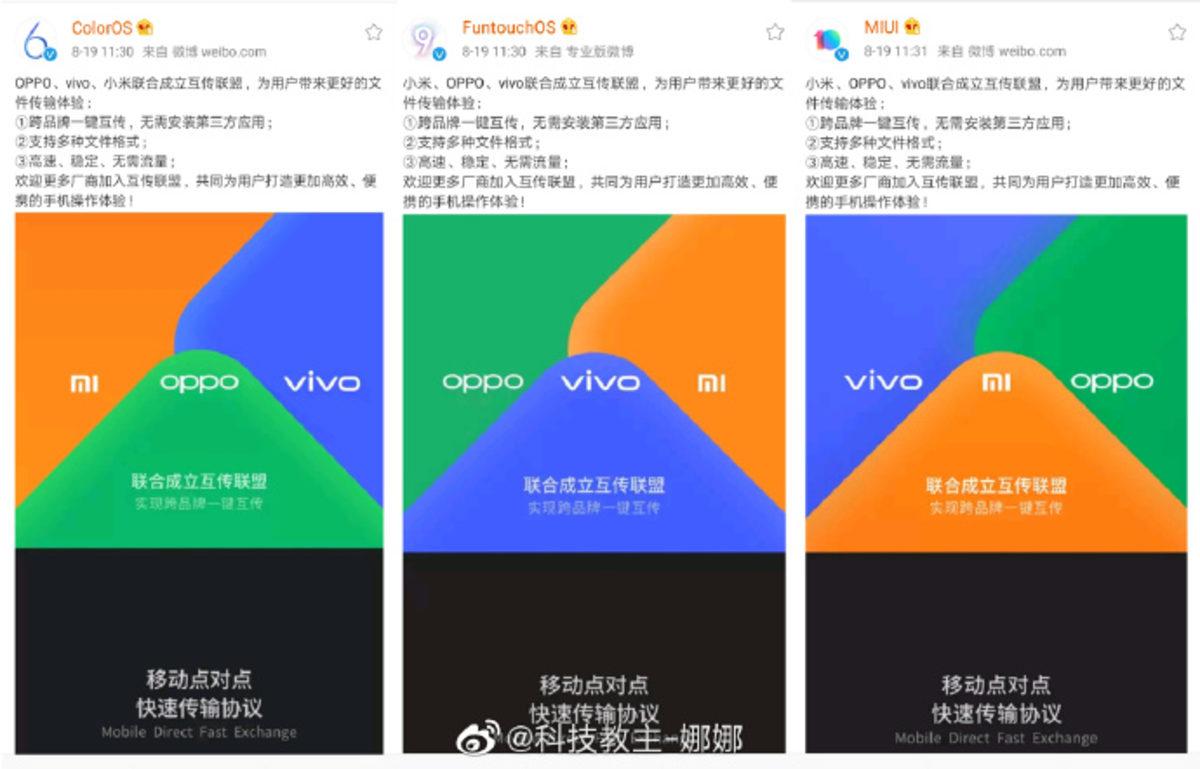 Xiaomi, Oppo ve Vivo, AirDrop Benzeri Bir Dosya Transfer Sistemi Geliştirdi
