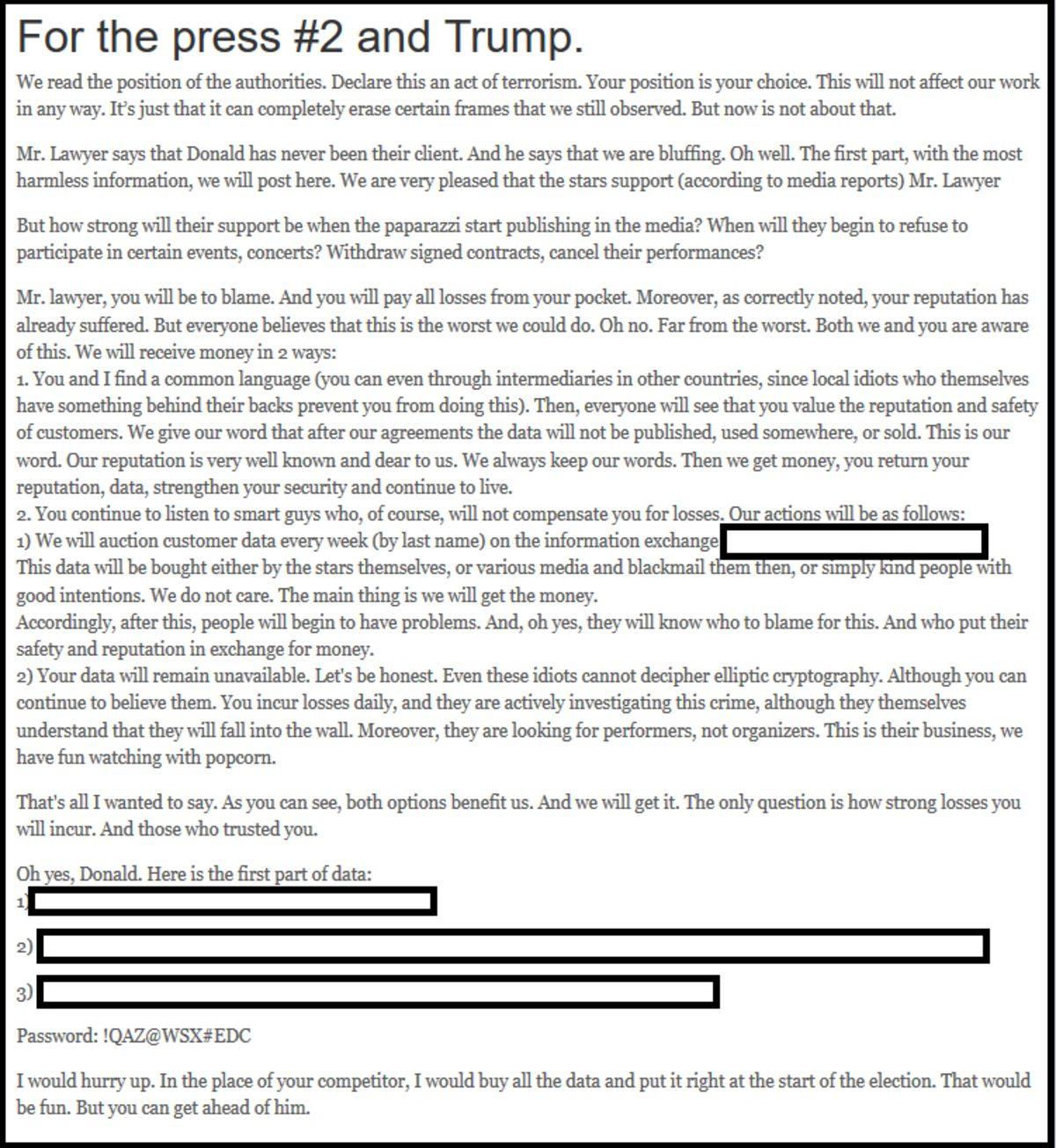 ABD Başkanı Trump’ı Tehdit Eden Hackerlar, Bazı Belgeleri Yayınlamaya Başladı