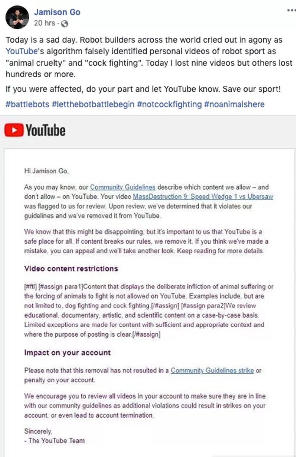 YouTube, Robot Dövüşü Videolarını Hayvanlara Şiddet Gerekçesiyle Kaldırdı