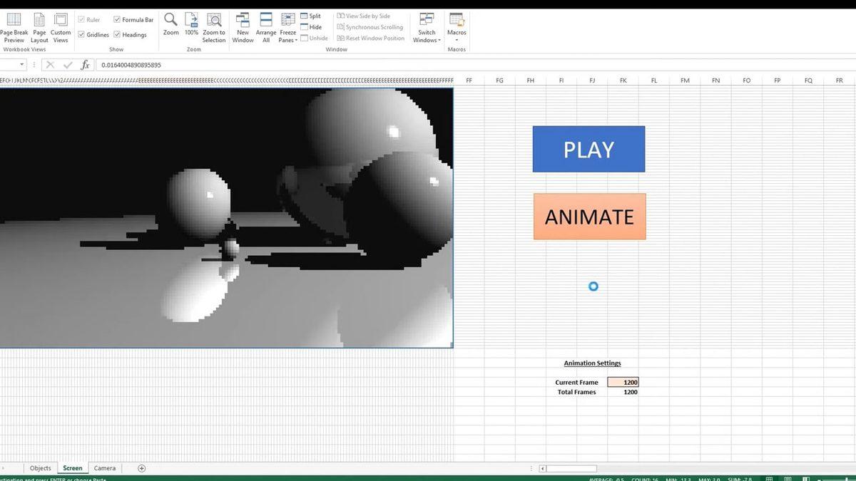 Bir Reddit Kullanıcısı Microsoft Excel’de Işın İzleme Teknolojisini Taklit Etti