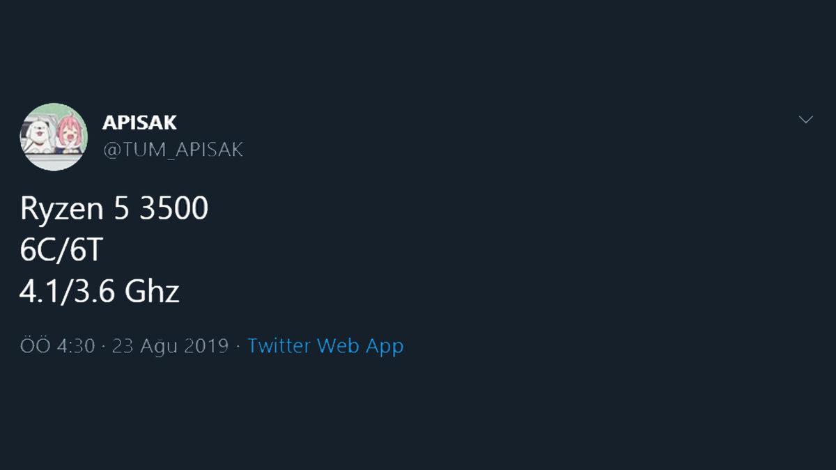 İddia: AMD’nin Düşük Bütçeli Ryzen 5 3500 İşlemcisi Hakkında Yeni Bilgiler Ortaya Çıktı