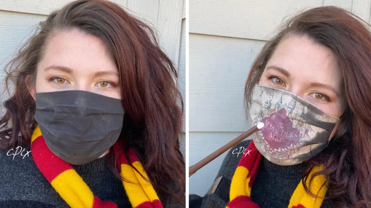 Nefes Aldıkça Marauder Haritasını Gösteren Harry Potter Temalı Yüz Maskesi