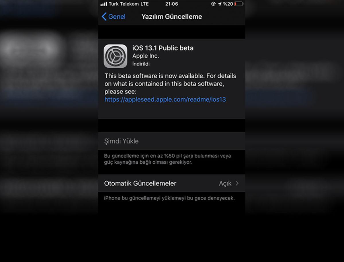 Apple, Henüz iOS 13’ü Yayınlamadan iOS 13.1 Public Beta’yı Yayınladı