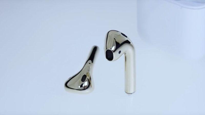 Bir YouTuber, 18 Ayar Altın Kaplama AirPods Yaptı (Video)