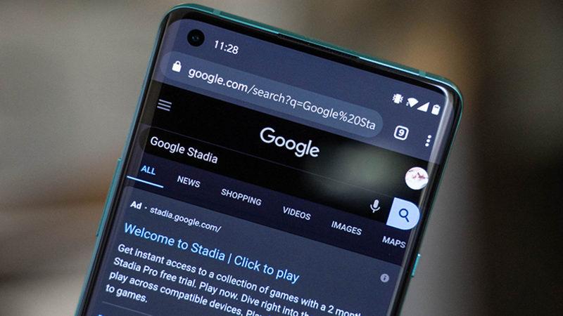 Chrome’un Mobil Sürümündeki Google Arama Sayfasına Karanlık Mod Geliyor