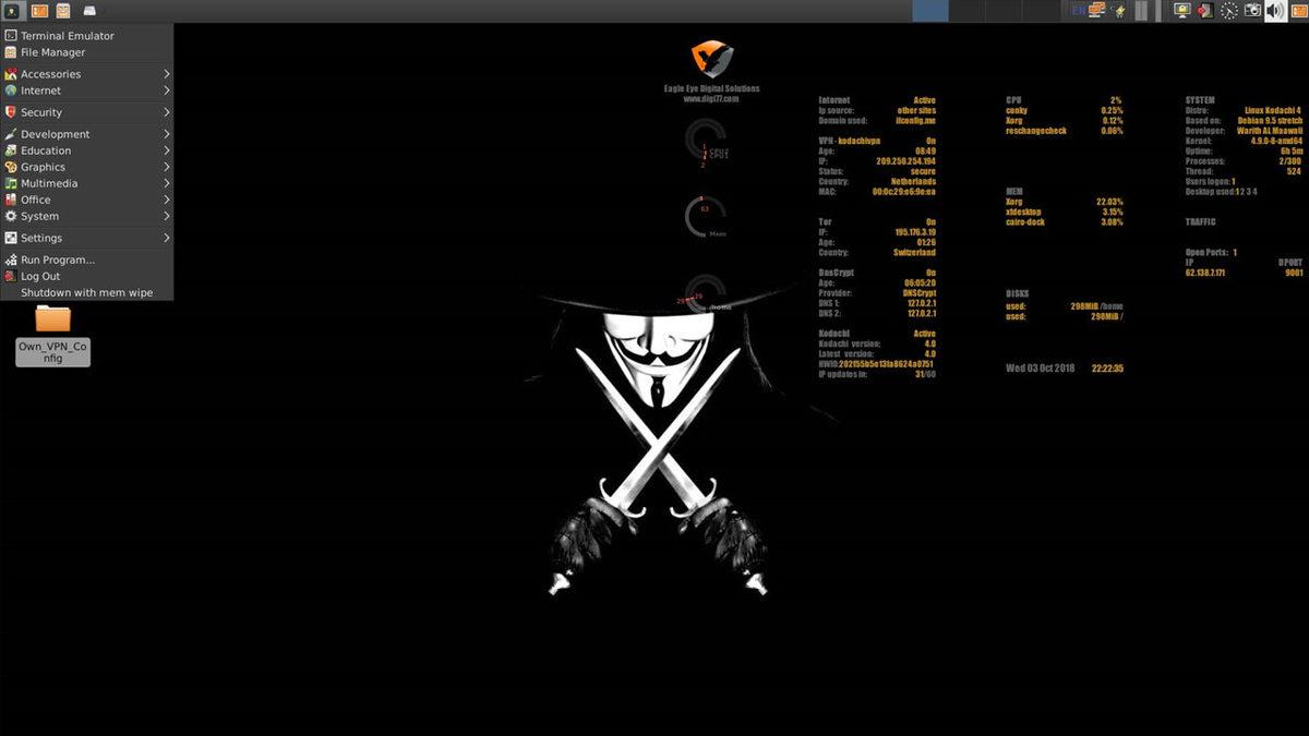 İnternette Gizli Kalmanızı Sağlayan Linux Kodachi Yeni Bir Güncelleme Aldı