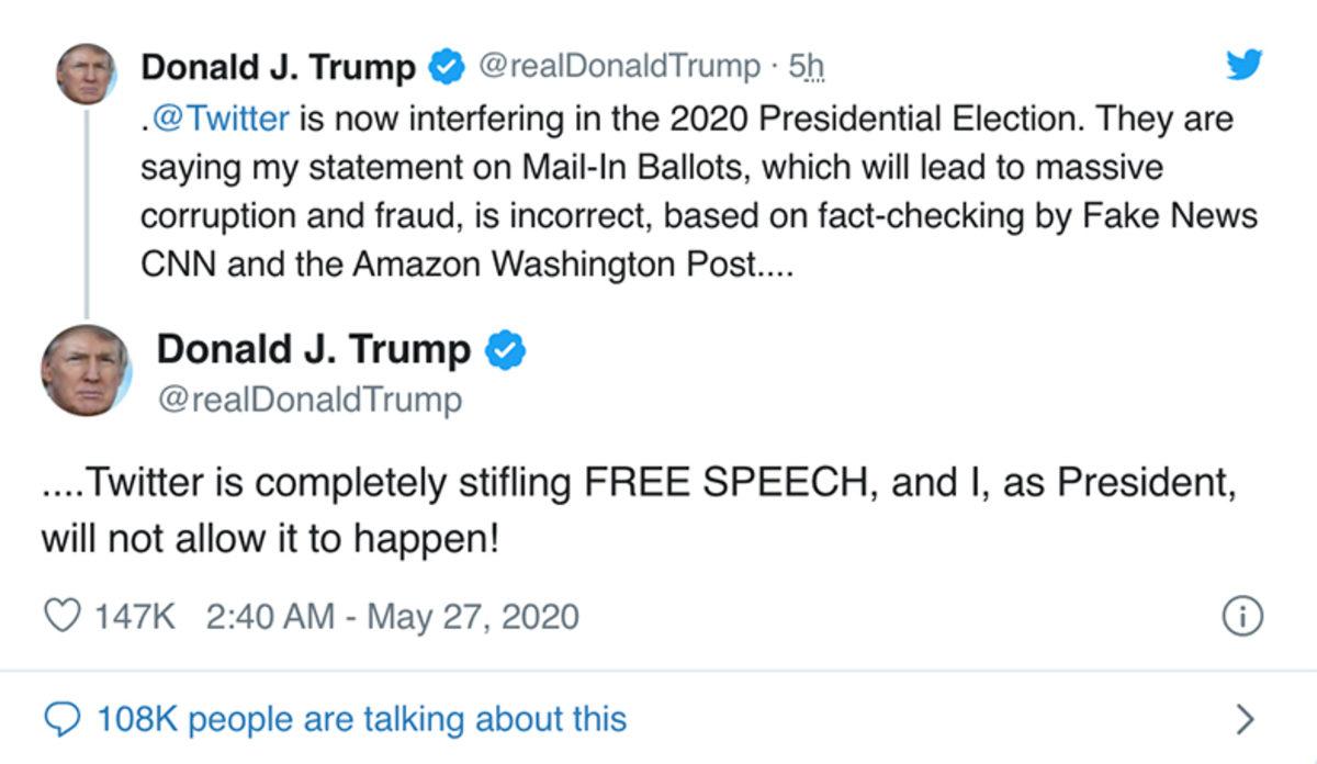 Twitter, Donald Trump’ın İki Tweetinin Altına ‘Gerçeklere Ulaşın’ Bağlantısı Yerleştirdi