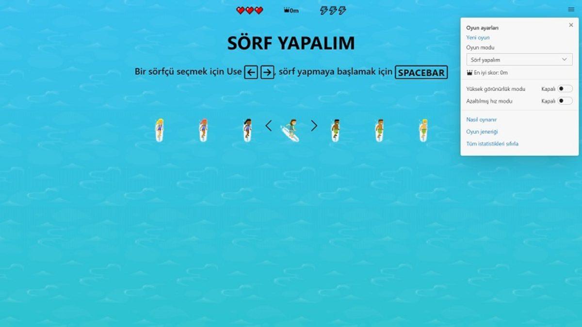Microsoft Edge’in Mini Sörf Oyunu Tüm Kullanıcıların Erişimine Açıldı