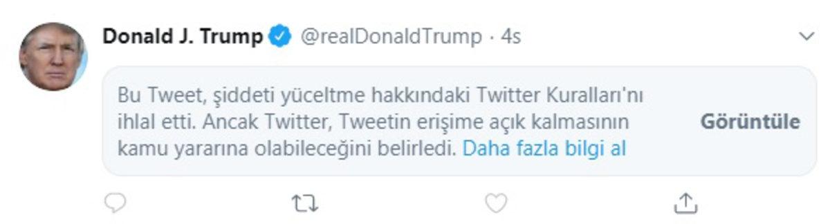 Ortalık Karışacak Vaziyet Alın: Twitter, Trump’ın Tweetini Gizledi
