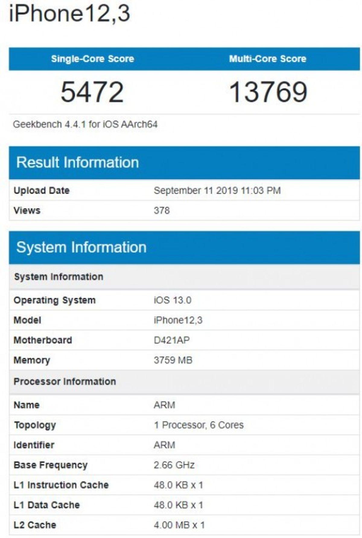 iPhone 11 Pro’nun Dudak Uçuklatan Geekbench Performans Sonuçları