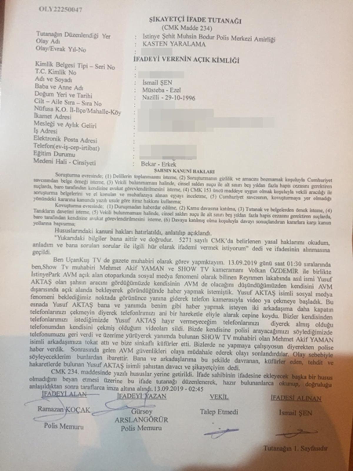 Gazetecilere Saldıran Reynmen, Gözaltına Alındı