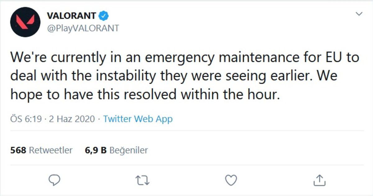 VALORANT, Yoğunluk Sebebiyle Avrupa’da Bakıma Alınmak İçin Kapatıldı