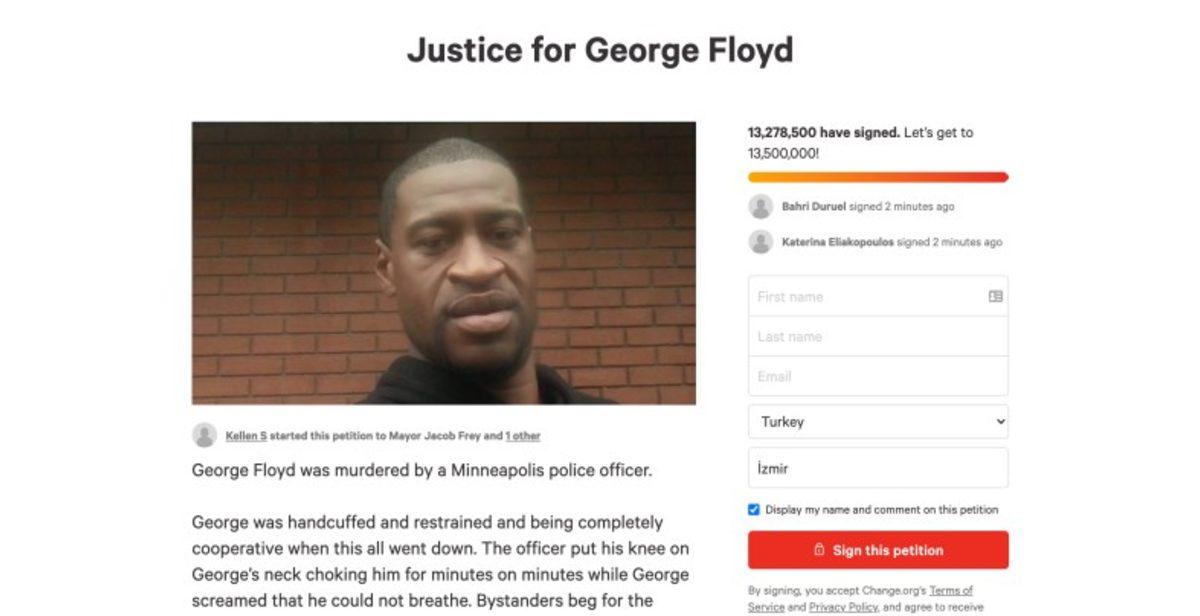 George Floyd İçin Adalet, Change.org’da En Çok İmza Toplayan Kampanya Oldu