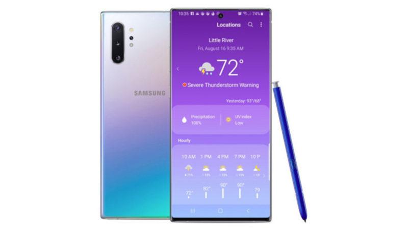 Samsung Galaxy Note 10, Ana Ekranında Radar Verilerini Gösterecek