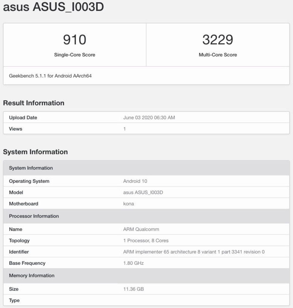 12 GB RAM’e Sahip Asus ROG Phone 3, Geekbench’te Ortaya Çıktı