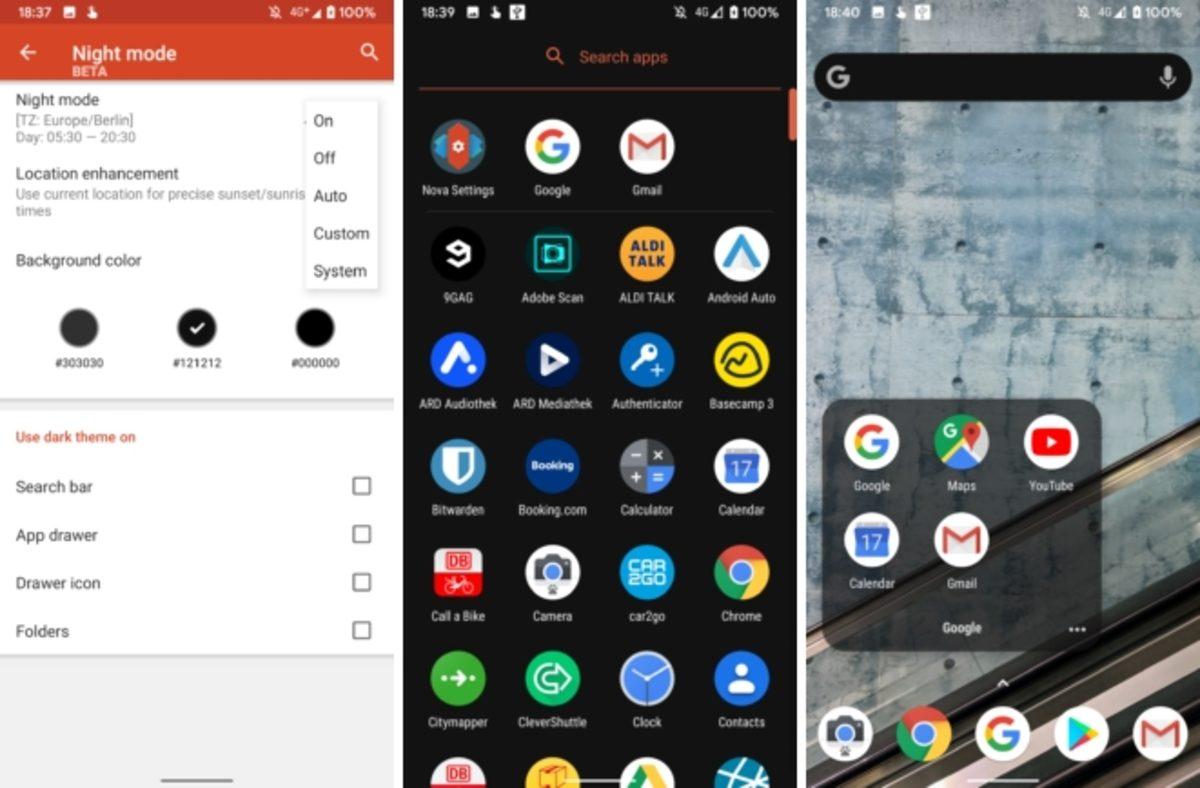 Nova Launcher, Android 10 İçin Karanlık Tema Desteği Getirdi