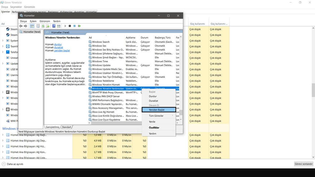 Windows Görev Yöneticisi’ndeki WMI Provider Host Nedir?