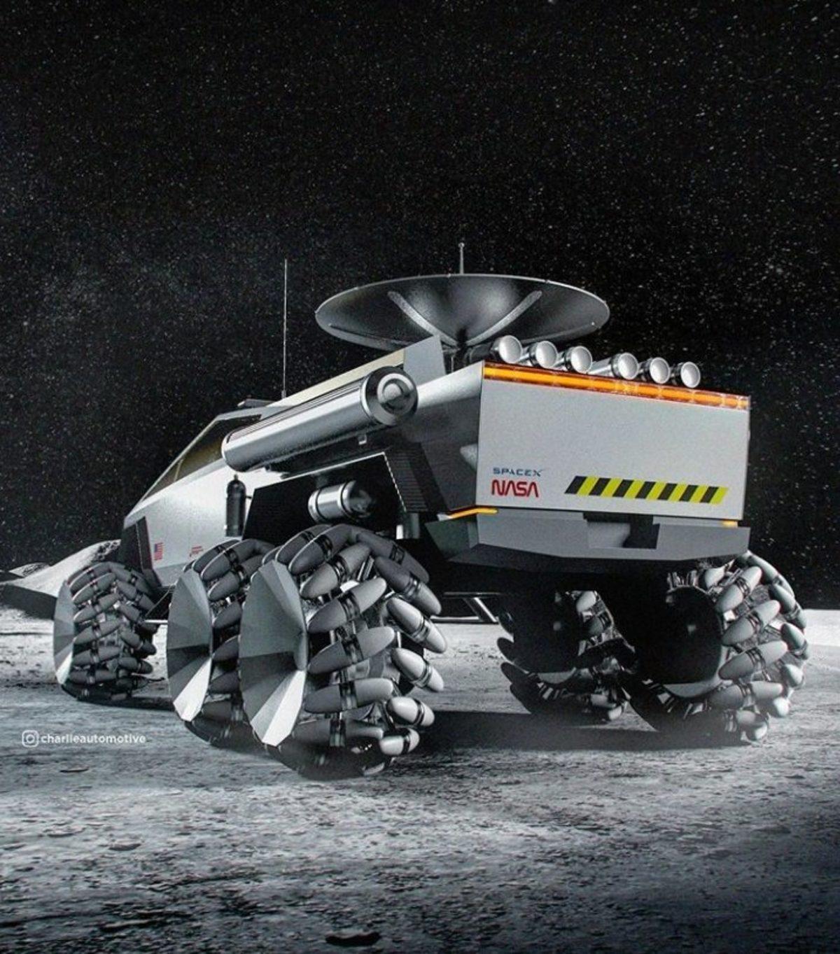 Cybertruck’ın Ay Görevi İçin Dönüştürüldüğü Muhteşem Konsept Tasarım