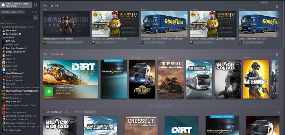 Steam’in Yeni Kütüphane Tasarımı, Tüm Kullanıcılara Sunuldu