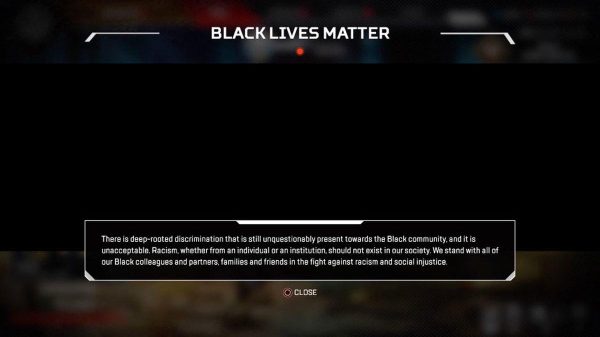 Apex Legends,  Oyunculara ‘Black Lives Matter’ Mesajı Göstermeye Başladı