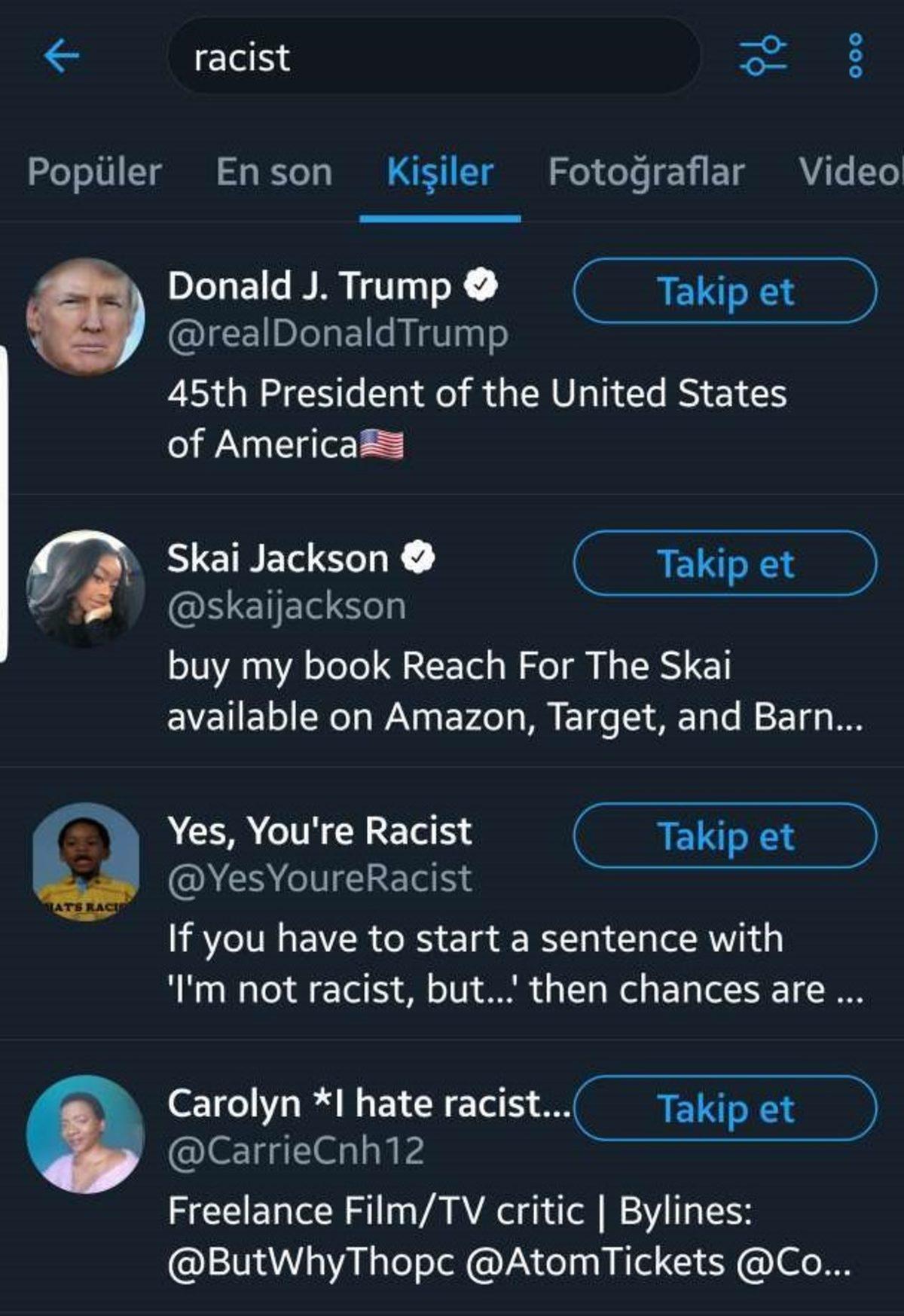 Twitter, Irkçı Anlamına Gelen 