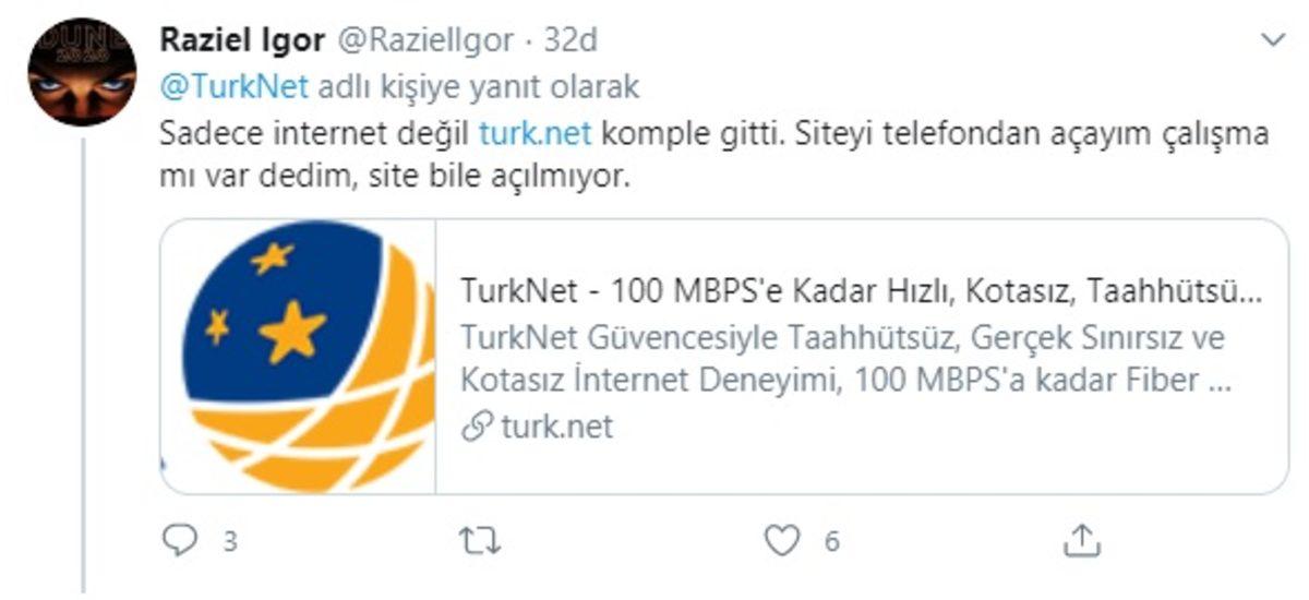Türkiye Genelindeki TürkNet Kullanıcıları İnternete Erişim Sorunları Yaşıyor
