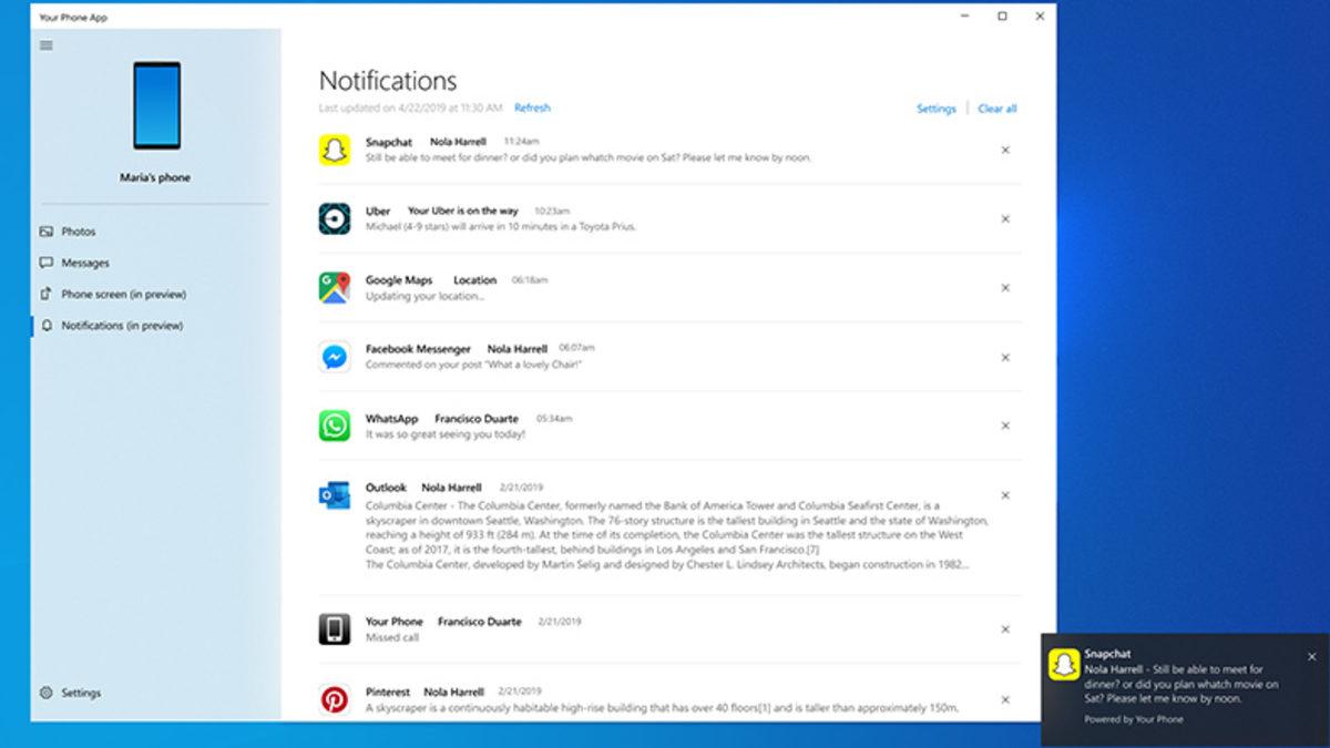Windows 10’a Telefona Gelen Bildirimleri Anında Yanıtlama Özelliği Geldi