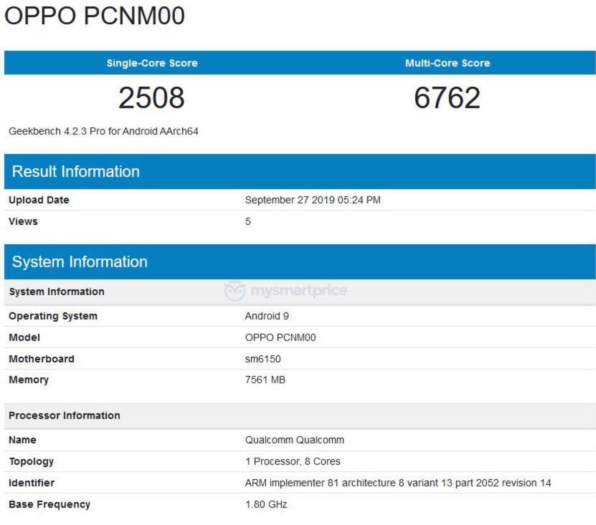 Oppo K5’in Geekbench Sonuçları Ortaya Çıktı