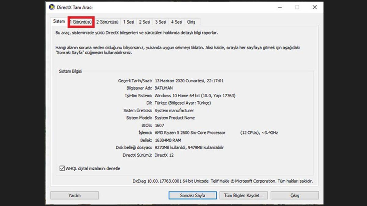 Ekran Kartı Özelliklerine Nereden Bakılır?
