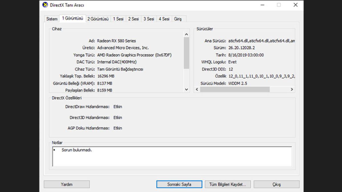 Ekran Kartı Özelliklerine Nereden Bakılır?