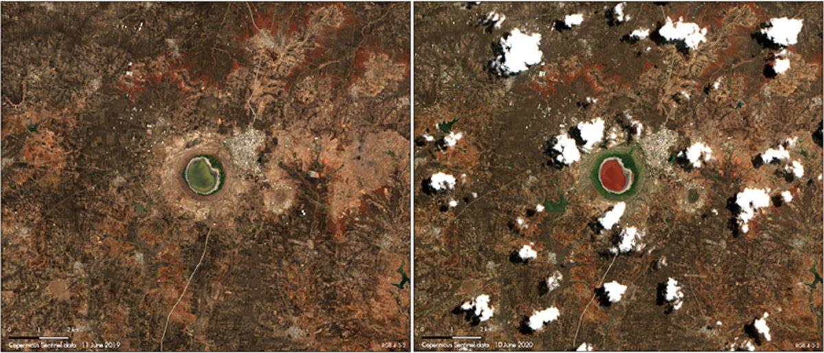 50 Bin Yıllık Krater Gölü, Nedeni Bilinmeyen Bir Şekilde Pembe Renge Büründü