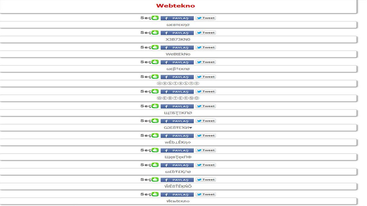 Şekilli Şukullu Nick Oluşturabileceğiniz 9 İnternet Sitesi