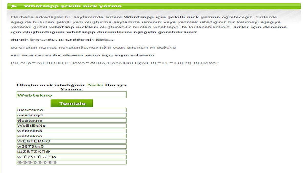 Şekilli Şukullu Nick Oluşturabileceğiniz 9 İnternet Sitesi