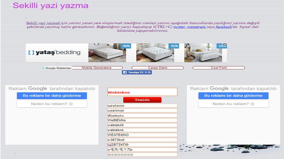 Şekilli Şukullu Nick Oluşturabileceğiniz 9 İnternet Sitesi