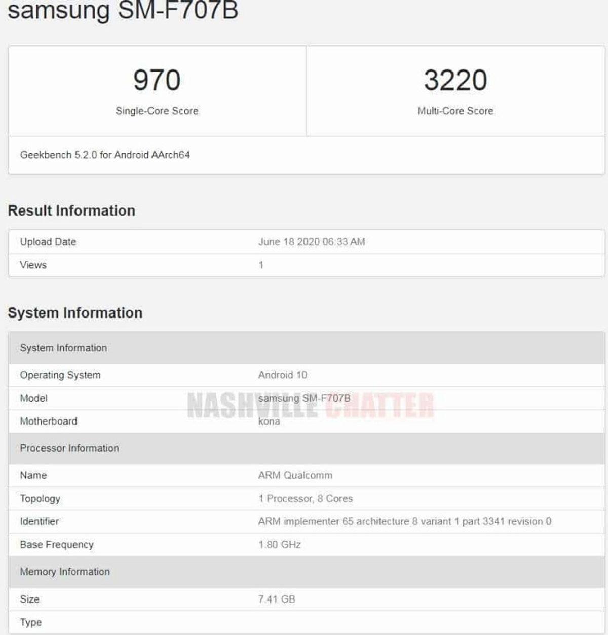 Galaxy Z Flip 5G, Snapdragon 865 İşlemcisiyle Geekbench’te Görüldü
