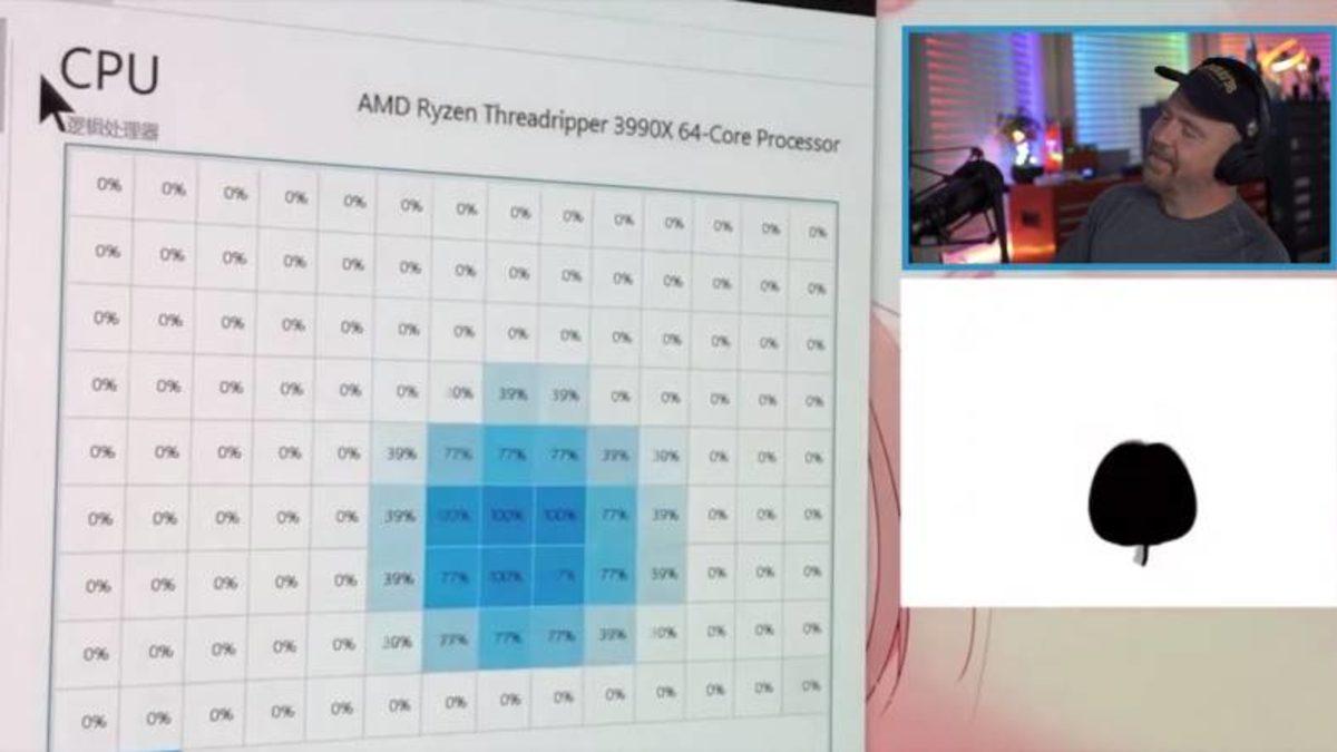 64 Çekirdekli AMD Threadripper 3990X’in Görev Yöneticisinde Anime Oynatıldı (Video)