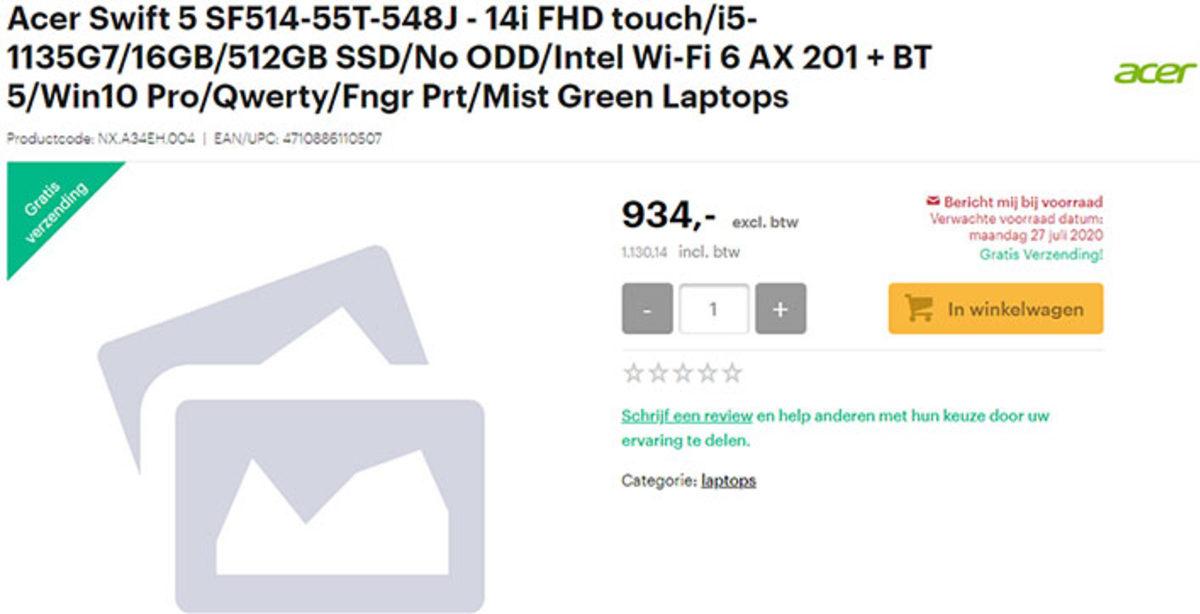 Intel Tiger Lake İşlemcili Acer Swift 5 Dizüstü Bilgisayarlar Ortaya Çıktı