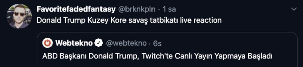 Trump’ın Twitch Yayıncısı Olma Kararına Gelen Birbirinden Komik 30 Yorum