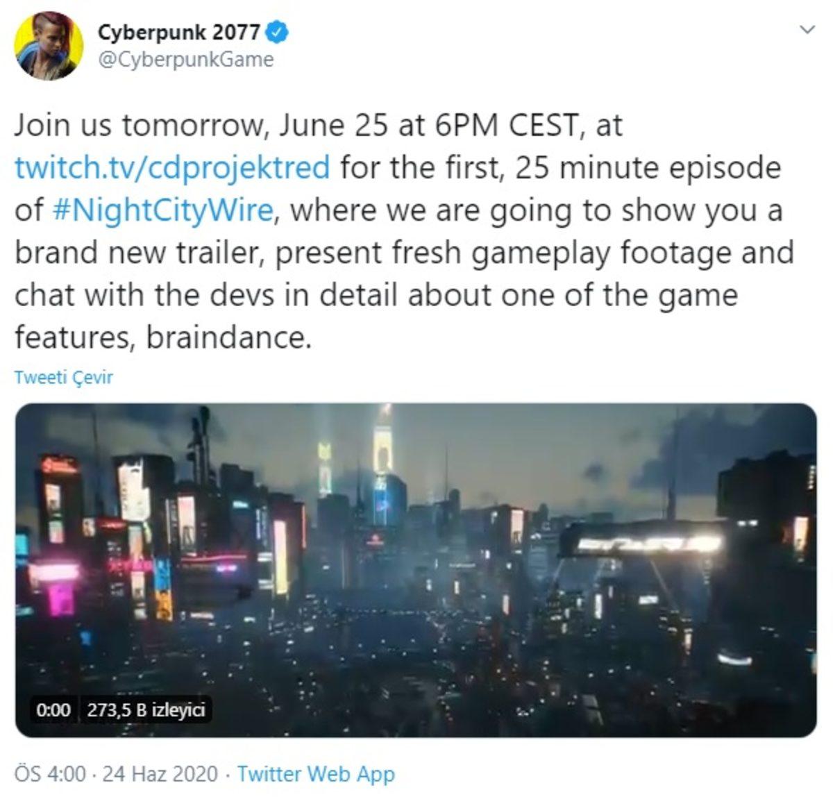 Cyberpunk 2077’den 2 Saniyelik Bir Video Paylaşıldı (Etkinlik Duyurusu da Var)